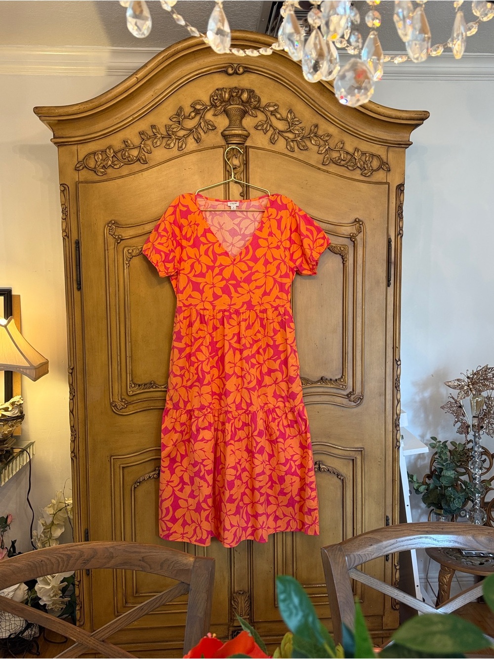 J. Crew Pink and Orange Floral Shift Dress - Picture 8 of 8